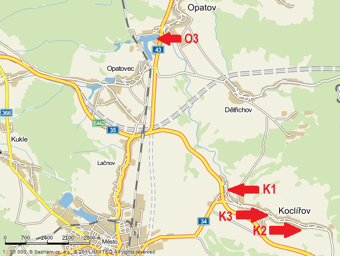 Příloha 5: Detailní mapa lokalit v Hradci nad Svitavou Zdroj: www.mapy.