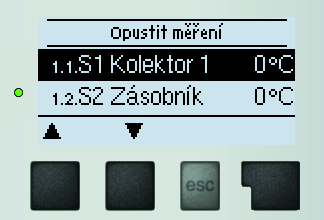 Měřené hodnoty 1. - Měřené hodnoty Menu 1. Měřené hodnoty slouží k zobrazení aktuálních teplot. Jaké hodnoty se budou zobrazovat závisí na zvoleném programu a modelu regulátoru.