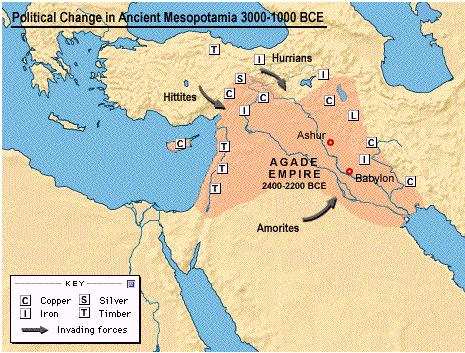 Zánik Akadské říše v Mezopotámii kolem 4 200 BP Srážkami podporované zemědělství v severnějších částech Závlažováním podporované zemědělství v jižních částech 4400-4200 BP Výrazná klimatická změna