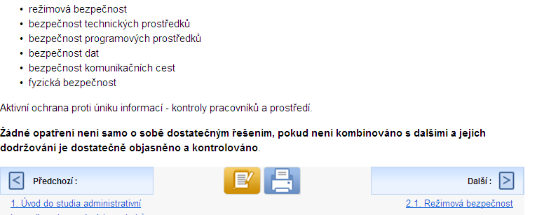 Průběh h kurzu - pokračov ování Na každé stránce si můžete zapsat poznámku nebo si