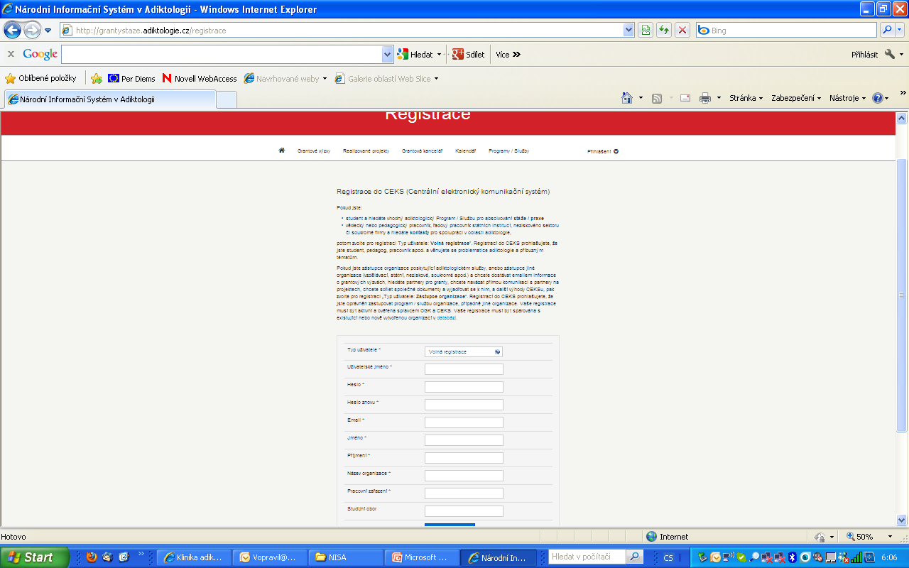 Jak se registrovat v NISA?