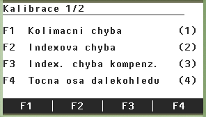 1 Kalibrace - určení přístrojových chyb 1 Externí baterie 2 Není zapojeno