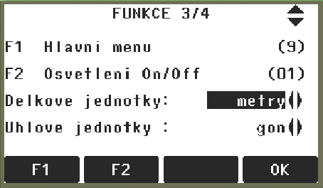 F4 smazání posledního zaregistrovaného bodu. Pokud je dílčí měření součástí výpočtu v určité aplikaci, nelze ho vymazat.