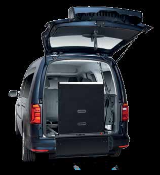 Volkswagen Caddy Maxi FlexiRamp ROZMĚRY OBSADITELNOST A průjezdová výška 1 450 mm * B min.