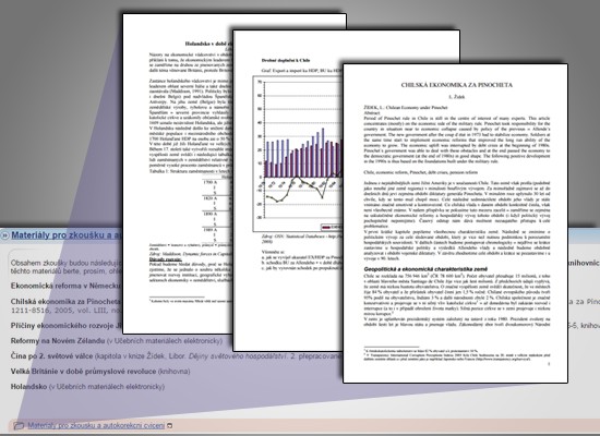 Hospodářské dějiny 2 doc Ing Libor Žídek, PhD http://elportalcz/katalog/esf/mpe_hod2 E-learning v předmětu je tvořen interaktivní osnovou, studijními materiály, odpovědníky a poznámkovými bloky