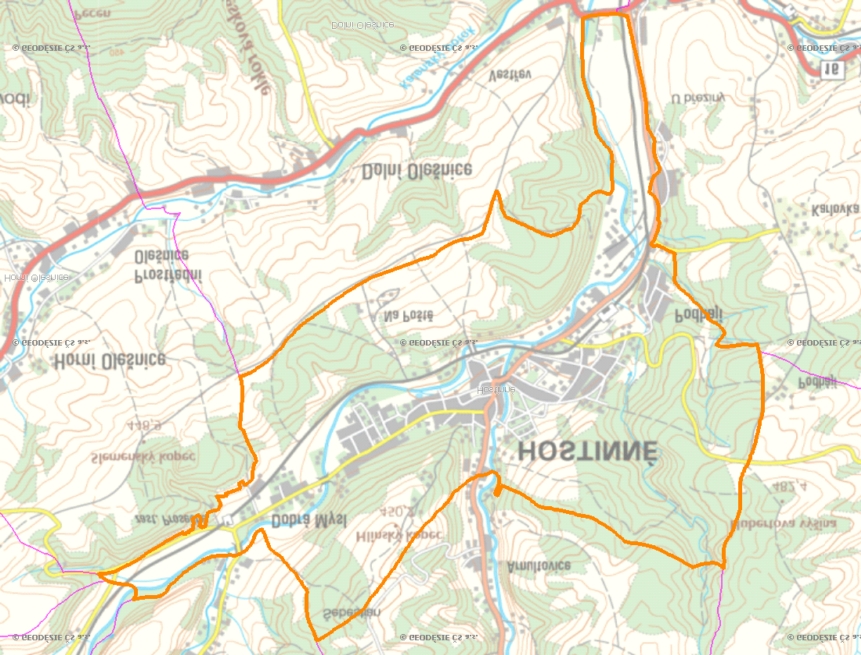 A. NÁZEV OBCE Název části obce (ZSJ): Hostinné Mapa A: Území obce Přehledová mapka Kód části obce PRVK: 3610.5215.025.