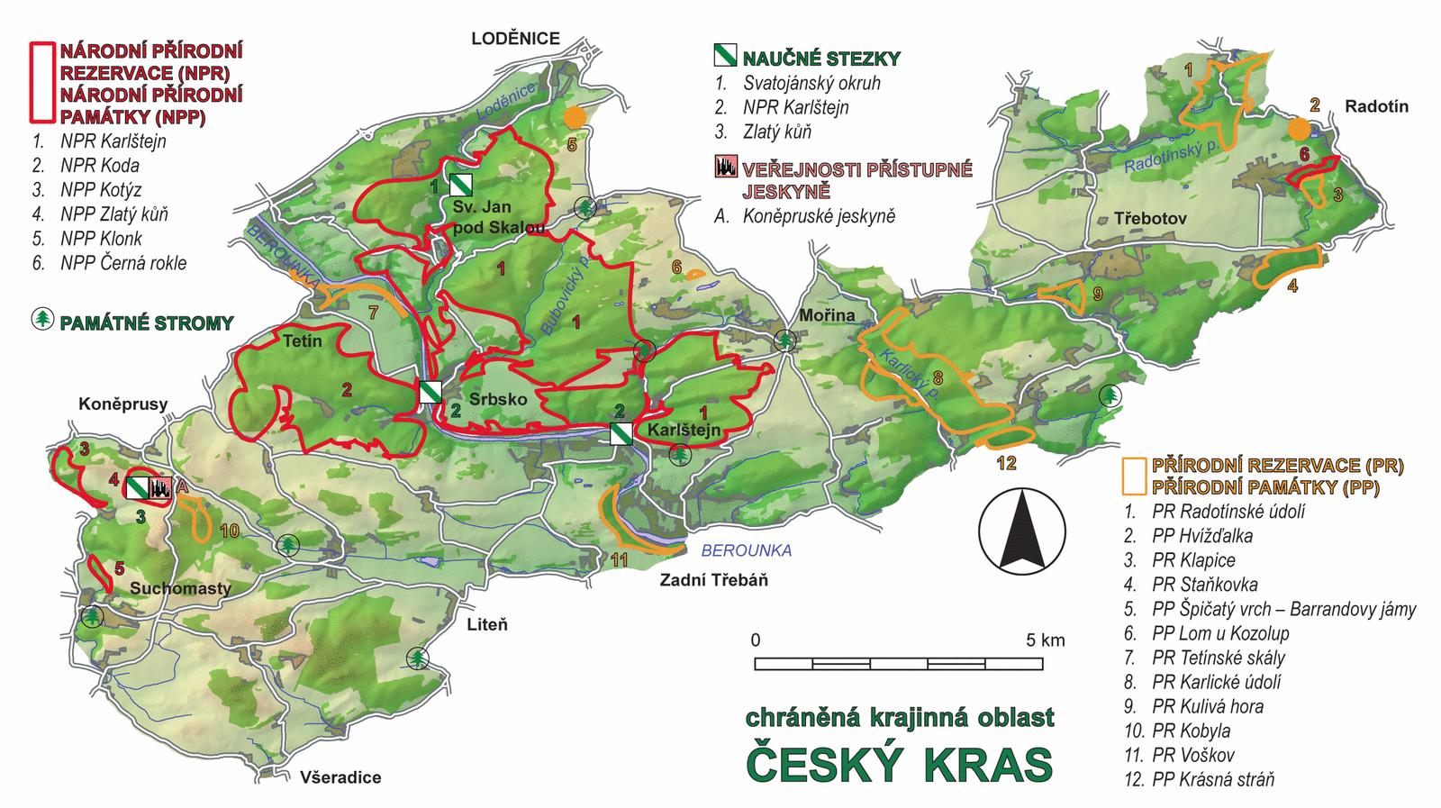 Chráněná krajinná oblast Český kras Rozloha: 132 km 2 Posláním chráněné krajinné oblasti je ochrana všech hodnot její krajiny, jejího vzhledu a jejích typických znaků i přírodních fenoménů a