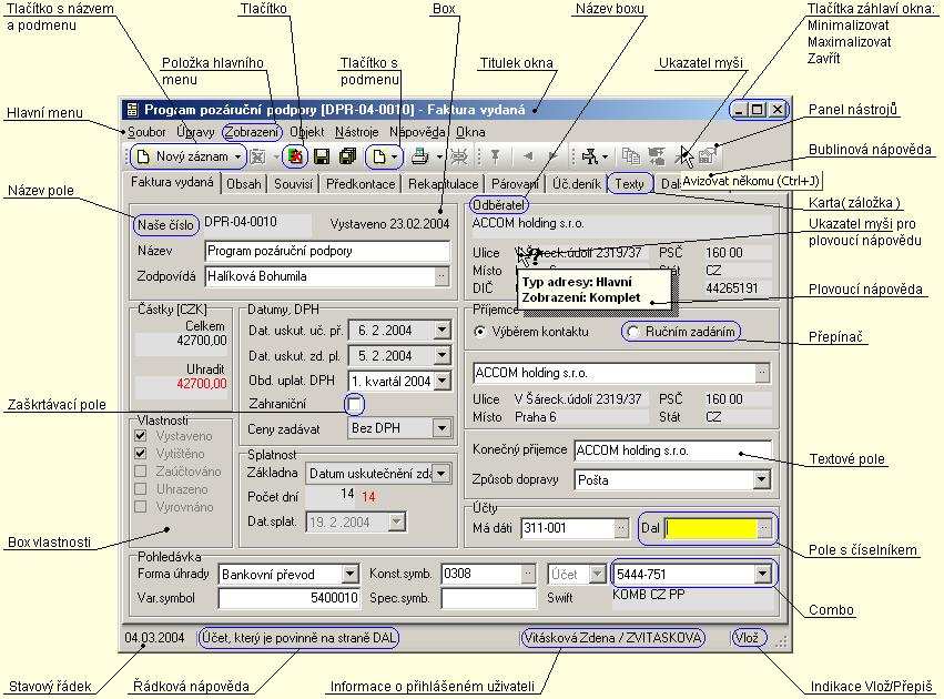 Obr. 3.2. Typická ukázka GUI (KASKADA) 3.2.2. Výhody a nevýhody GUI Hlavní výhodou dobře navrženého GUI je intuitivnost práce uživatele.