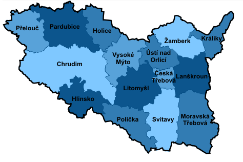 Vymezení zájmového území v rámci Pardubického kraje a okresu