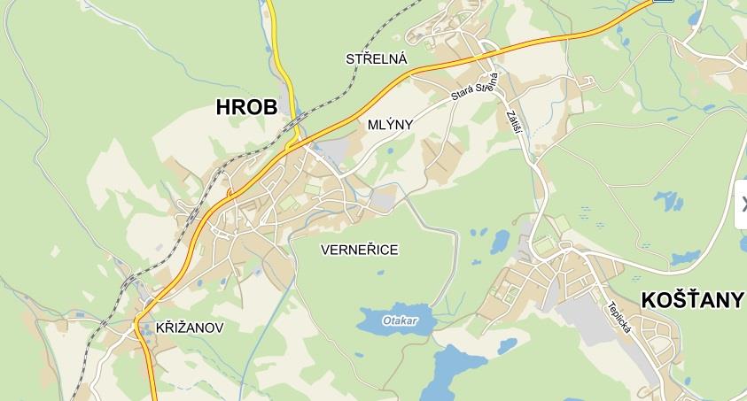 4 Město Hrob jako ukázka vlivu stavby Krušnohorské železnice Město Hrob se nachází v podhůří Krušných hor severozápadně od Teplic. Leží v nadmořské výšce 356 m n. m. Jeho katastrální výměra je 11,09 km 2.