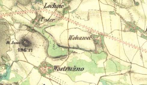 Obr.č. 2: Výřez z mapy I. vojenského (josefského) mapování - Čechy, mapový list č.60, prováděného v letech 1764-1768 a 1780-1783. Převzato z http://oldmaps.geolab.cz/ Obr.č.3: Výřez z mapy II.