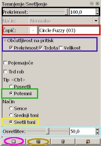 19.3. Način III Primeren za vse vrste oči. V rdečem barvnem kanalu bomo potemnili rdeče dele oči z orodjem za svetlenje ali temnenje potez38. 19.3.1. Izberemo rdeč barvni kanal Odpremo dialog kanali39.