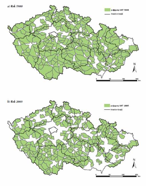 Obr. 1 Fragmentace krajiny dopravou v ČR, 1980 a 2005 108 Zdroj: Evernia ČR je zemí s vysokým podílem orné půdy na celkové rozloze státu (34 %, 5.