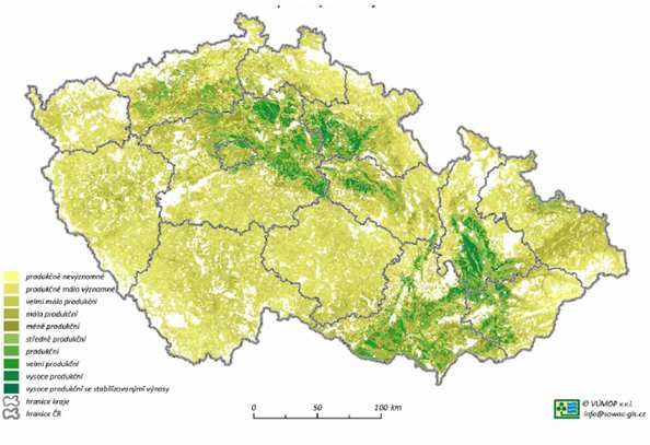Obr. 3 Potenciální zranitelnost půd acidifikací, 2009 Zdroj: VÚMOP, v.v.i. Obr.