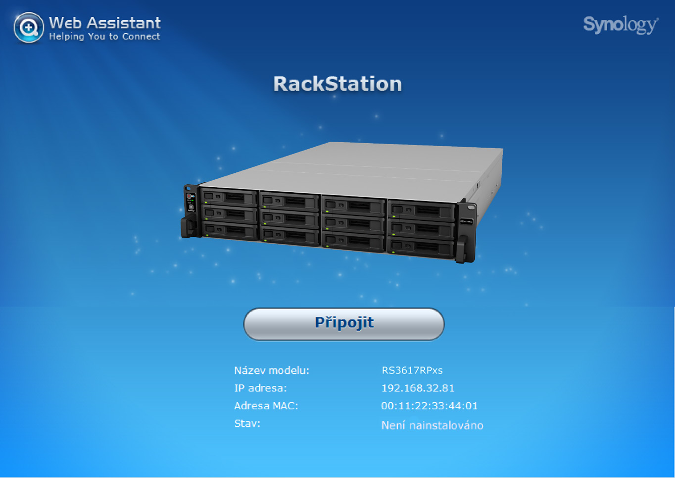 Kapitola 3 Instalace systému DSM na zařízení RackStation Po dokončení nastavení hardwaru nainstalujte na zařízení RackStation systém DiskStation Manager (DSM) jedná se o operační systém společnosti