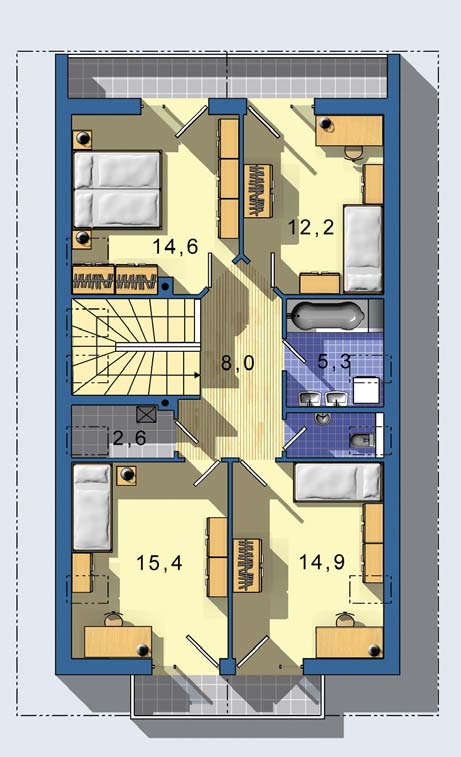 JUNIOR 630 ilustrační obrázek 3 830 000 Kč 2 100 000 Kč 108 m 2 6360 m 3 1368 m 2 843 m 2 720 m 38 dvojpodlažní dům s obytným podkrovím bez podsklepení malá možnost osazení objektu na menší stavební