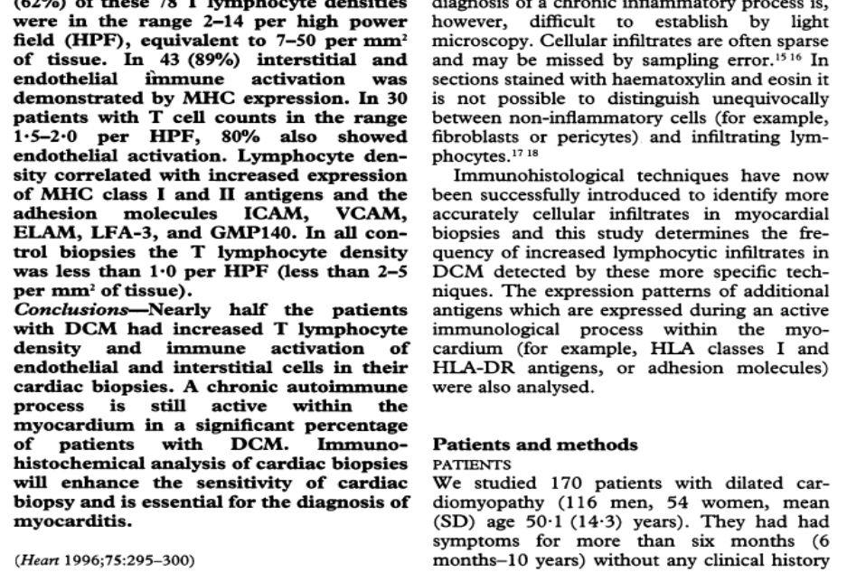 Imunohistologické hodnocení EMB > 7 CD3+