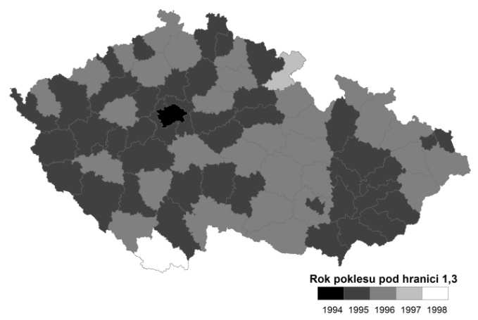 přijímaly nové vzorce reprodukčního chování, byly Hl. m. Praha a Plzeň-město (viz obr. 1a).