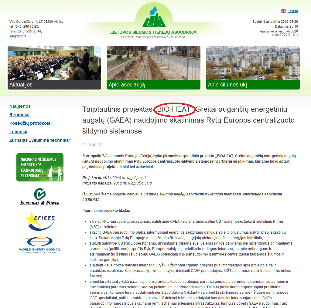 BIO-HEAT Promotion of Short Rotation Coppice for District Heating Systems in Eastern Europe In addition to this, the expert speakers brought their own knowledge and experienced practise in the field.