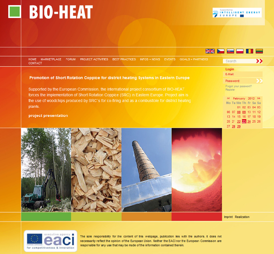 3. KNOWLEDGE DISSEMINATION ACTIVITIES In this section we will describe the knowledge dissemination activities 3.1. Project website: www.bio-heat.