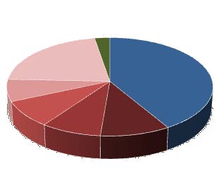 Obrázek 12: Místo pracoviště respondentů 22% 3% 41% 7% 9% 8% 10% Praha 1 Praha 4 Praha 5 Praha 2 Praha 6 ostatní části Prahy mimo Prahu Zdroj: Anketní šetření 2008 (n = 152).