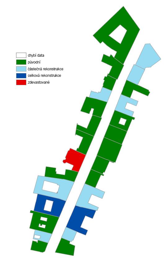 zdevastovaný. Tento dům (č. 1327) je majetkem Židovské obce, na střeše rostou stromky a tráva, občas chybí okna, dům celkově působí omšele, oprýskaně a nepoužívaně.