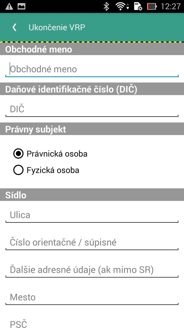 Strana 11 / 58 - Právny subjekt (FO/PO) - Trvalý pobyt (FO) / Sídlo spoločnosti (PO) - DKP - Dátum ukončenia VRP Obrázok 3: Ukončenie VRP Po vyplnení všetkých relevantných polí a potvrdením