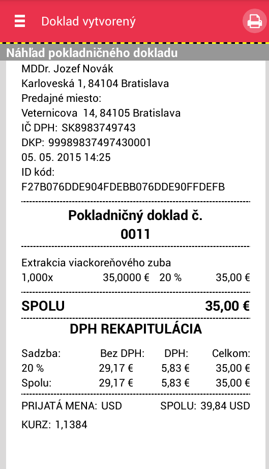 Strana 30 / 64 Obrázok 15 : Náhľady pokladničného dokladu v cudzej mene Pre zobrazenie možnosti platby v cudzej mene je nutné vopred zaškrtnúť príznak v nastaveniach pole Platby v cudzej mene.