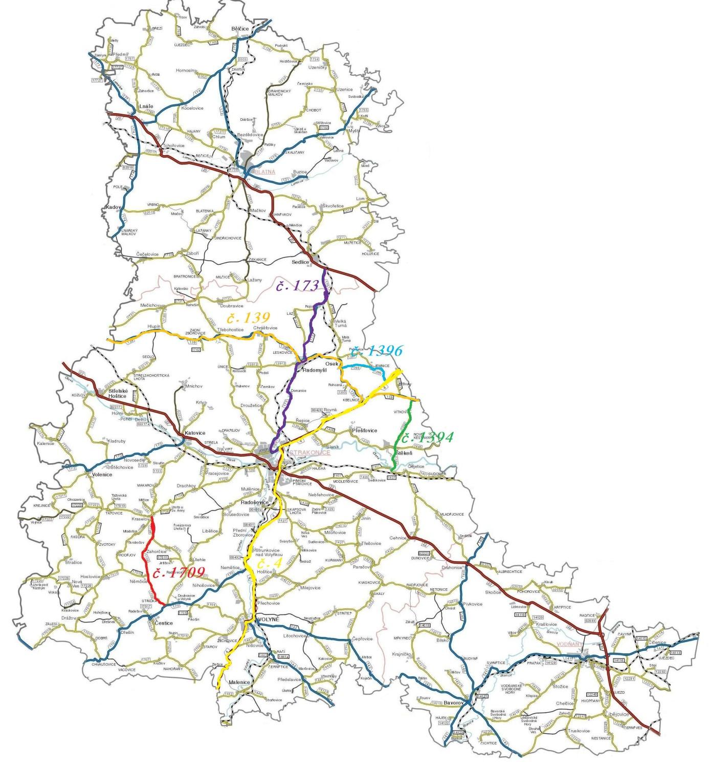 Obrázek 43 Mapa cestní sítě ve