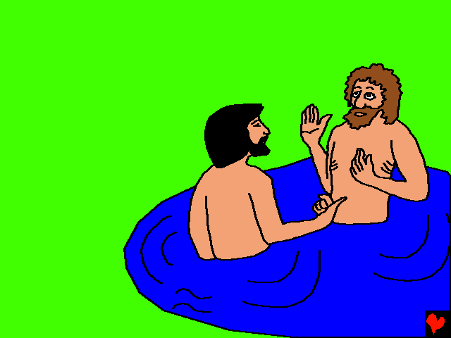 Někteří lidé říkali Janovi Křitel, protože křtil lid vodou na odpuštění hříchů. Tu přišel Ježíš za Janem, aby ho pokřtil.