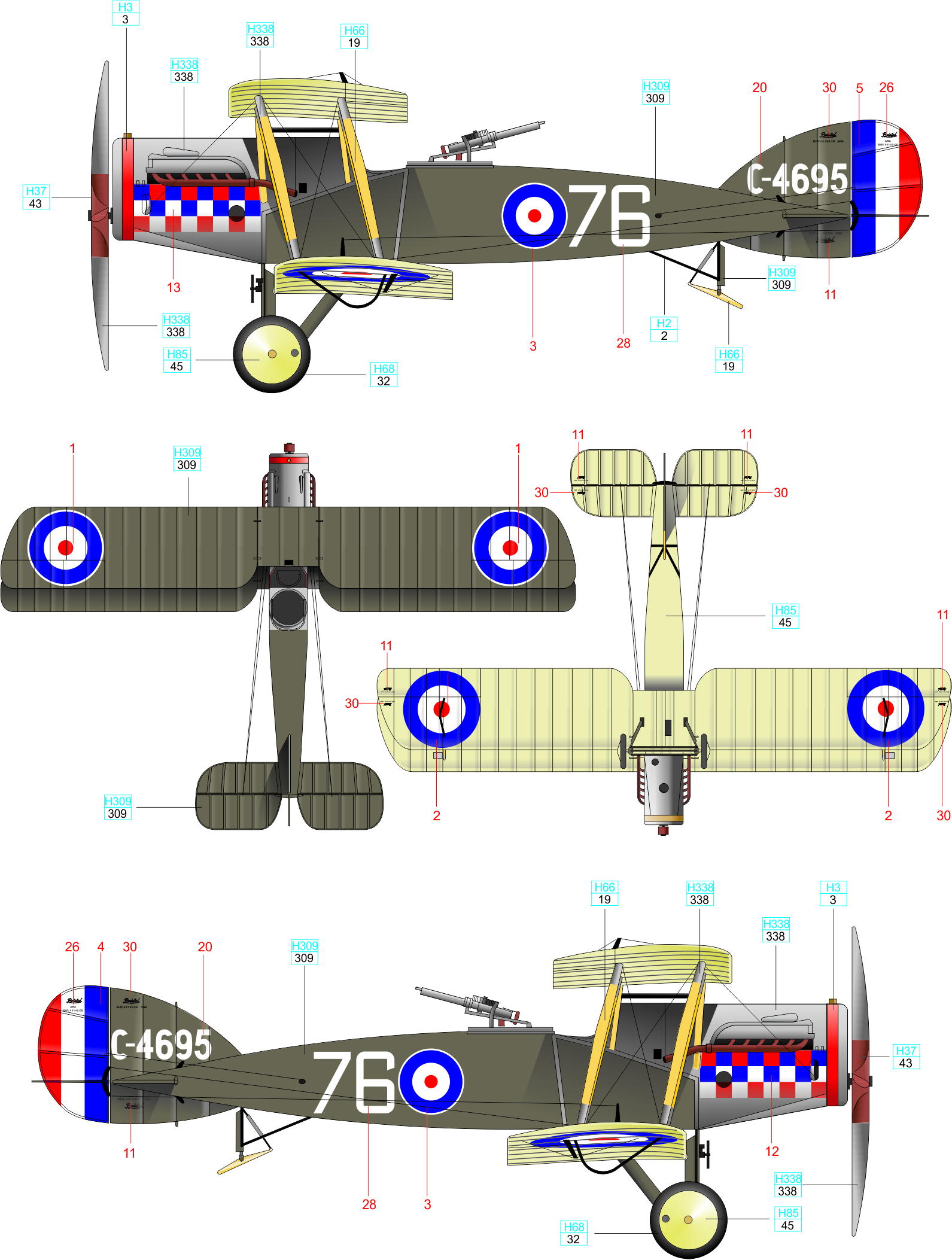 C Bristol F.B C-4695, Gunnery Trainer, No. SAFG/No.