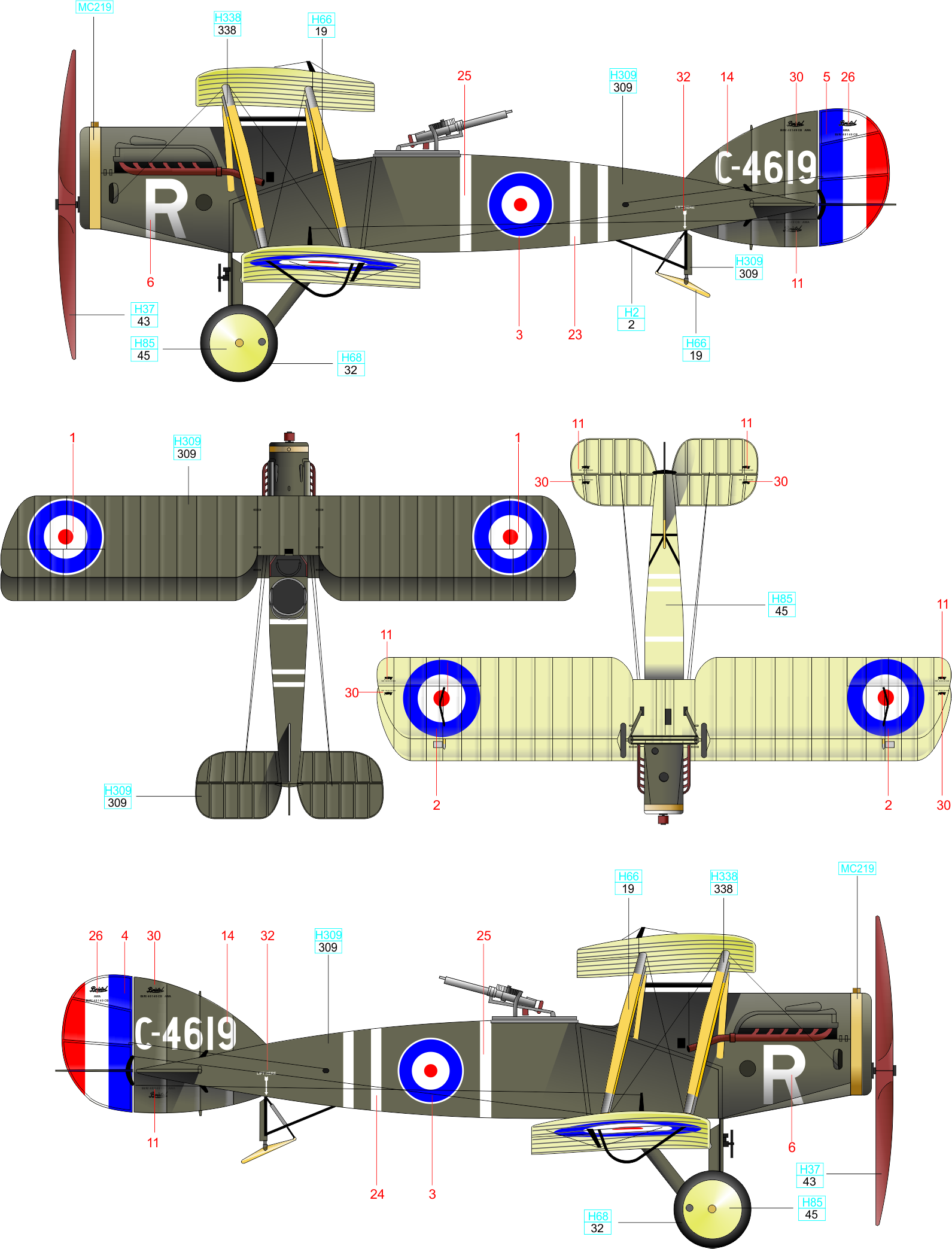 D Bristol F.B C-469, No.6 SSquadron RFC, /Lt. PR WE Staton and Lt.