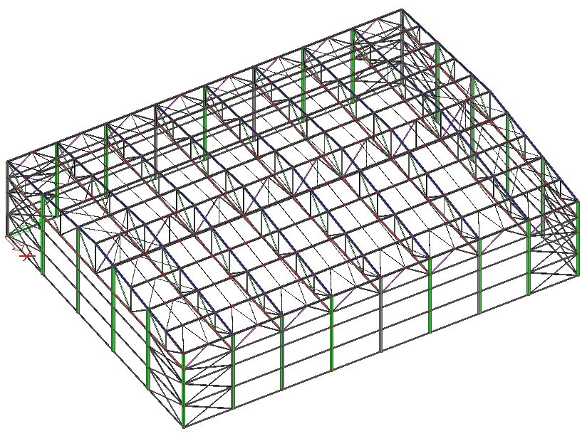 1. GEOMETRIE KONSTRUKCE Rozpětí vaznice l= 6,00m Zatěžovací šířka b= 2,51m Rozpětí vazníku l= 48,00m Zatěžovací šířka b= 6,00m Sklon střechy α = 6 2.