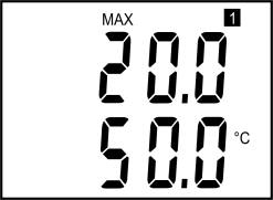 T8148 Dále se na dolním řádku LCD displeje zobrazí hodnota teploty, která odpovídá výstupnímu proudu 4mA (výstupnímu napětí 0V).