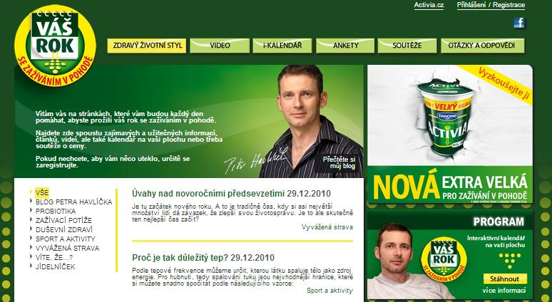 50 Petr Havlíček: Přidejte se do programu Váš rok na activia.cz a můžete mít zažívání v pohodě každý den v roce. 4.2.