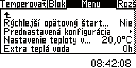 Inštalačné a servisné menu () Grafický displej 2 3 4 Obr. 64 6 720 804 375-26.I Otočný volič Otočný volič slúži pre navigáciu medzi menu a na zmenu hodnôt.