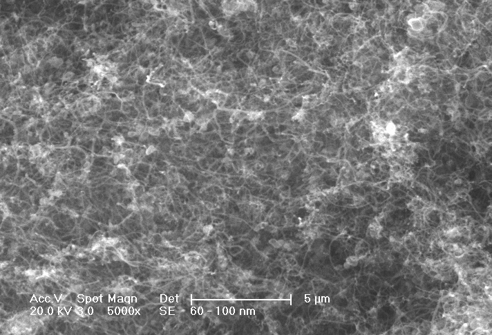 - uhlíkové vícestěnné nanotrubice (Sigma-Aldrich, s.r.o.) - uhlíkové nanotrubice 60-100 nm (vnější průměr: 60-100 nm, vnitřní průměr: 5-10 nm, délka: 0,5-500 µm, obr. 41) obr.