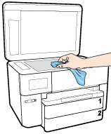 Čištění skla skeneru Čištění skla skeneru Prach nebo nečistoty na skle skeneru, na spodní straně víka skeneru nebo na rámu skeneru mohou zpomalit proces, snížit kvalitu snímků a ovlivnit přesnost