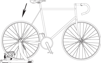 Zkontrolujte stabilitu bicyklu zakýváním za horní rámovou trubku či sedlo.