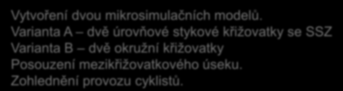 Silnice I/54, I/55 Veselí nad Moravou křižovatka (Diplomová práce, Bc. Lenka Mádrová) Varianta A Vytvoření dvou mikrosimulačních modelů.