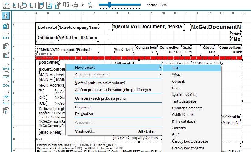 (MAIN.EETTurnover_ID.BKP <> '') 3.4 EET ODMÍTNUTO Poslední možnou variantou stavu elektronické evidence tržeb pro tiskou sestavu je odmítnutí.