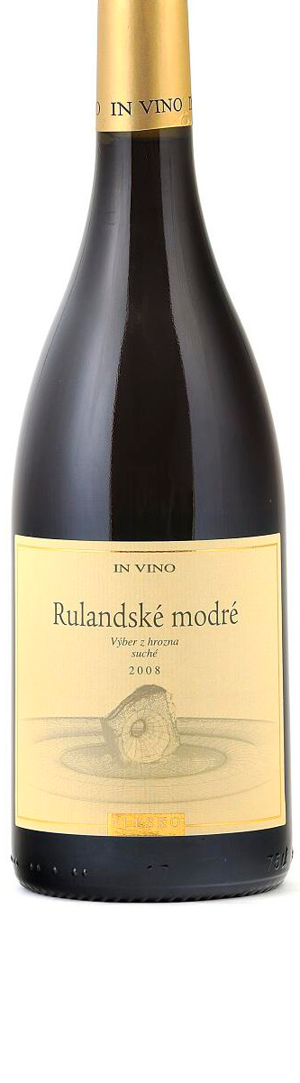 Červené vína vyzrievané v dubových sudoch Rulandské modré 2008, výber z hrozna, vyzrievané v dubovom sude, Farba je granátovo-červená s jemne ružovkastým okrajom.