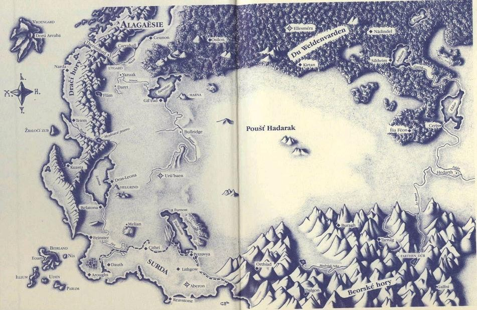 Příloha 6: Mapa Alagaësie 84 84 Převzato z: REGINLEIF. Mapa Alagaesie. Fantasia-earth [online]. 2007 [cit. 10. dubna 2011].