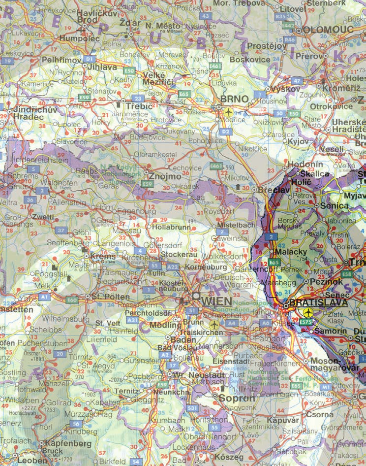 Prepravné zóny Slovensko IV Zóna I II
