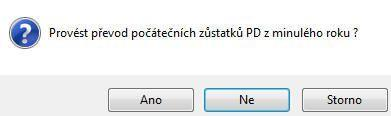 Převod PZ deníku Převod PZ deníku Činnost vytvoří počáteční zůstatky peněžního deníku na základě roku minulého.