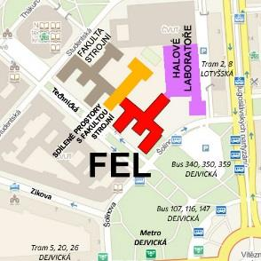 Objekt přístupný* FAKULTA ELEKTROTECHNICKÁ (FEL) monoblok FEL/FS - Dejvice Technická 2, 166 27 Praha 6 - Dejvice Tel.: 224 351 111 (telefonní ústředna ČVUT) Web: http://www.fel.cvut.