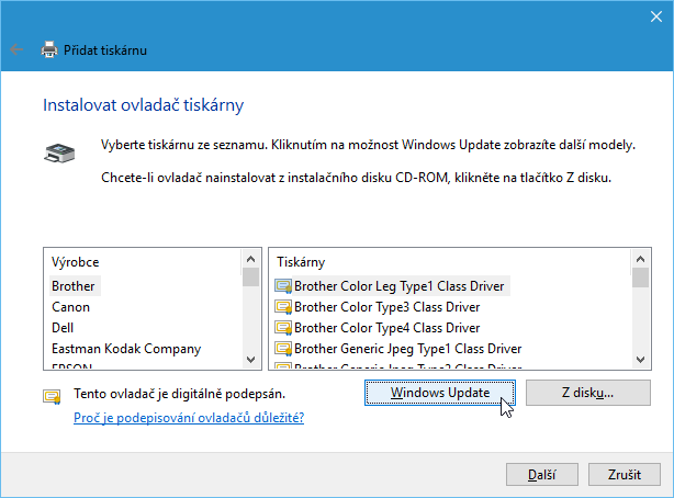 6. Z dostupných portů vyberte USB0xx (Virtuální port tiskárny pro USB) podle (obr. 5). OBRÁZEK 5. Nastavení portu tiskárny ve Windows 10. 7.
