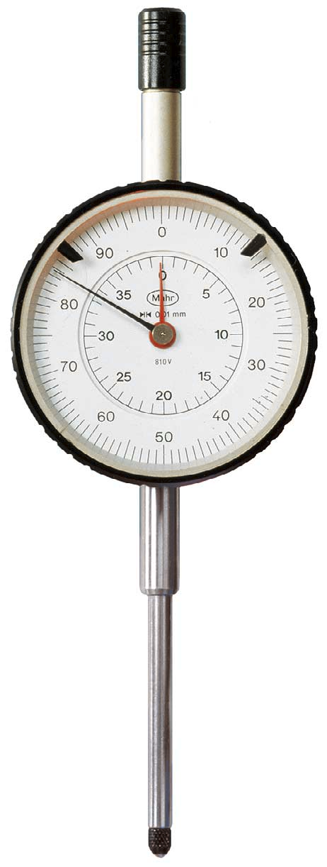 + 5-23 Zvláštní mechanické číselníkové úchylkoměry 810 28 12,5 9, 24,1 7,5 ø112 ø52 151,5 3 1,5 12 ø58 ø53 ø8 h 21 ø5 45,5 810 AG S velkým rozsahem měření Rozsah zobrazení 40 mm Zesílený měřicí čep