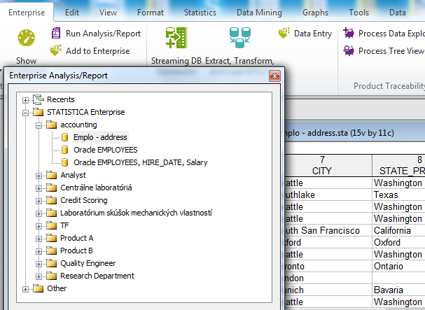 Tlačítkem Data lze získat náhled na výslednou kombinaci. Do Enterprise managera se vrátíme přes tlačítko Action > Return data. V dalším kroku bude opět přidělení práv v části Access Permissions.