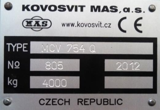 Str. 28 Ústav výrobních strojů, systémů a robotiky 3.1 DEMONSTRÁTOR Měření bylo provedeno na stroji MCV 754 QUICK (Obr. 3.1) od společnosti KOVOSVIT MAS.